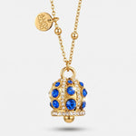Collana in Acciaio campanella con punti luce blu - BYSIMON gioielli