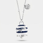 Collana in Acciaio Inossidabile campanella Capri con strisce blu | gioielli in acciaio inossidabile | BYSIMON