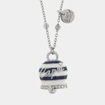 Collana in Acciaio campanella Capri con  strisce blu - BYSIMON gioielli