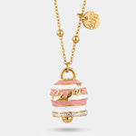 Collana in Acciaio campanella Capri con  strisce rosa - BYSIMON gioielli