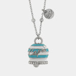 Collana in Acciaio campanella Capri con strisce azzurre - gioiello BySimon