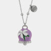 Collana in Acciaio campanella Capri viola con fiore
