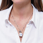 Collana in Acciaio campanella Capri bianca con pois blu - gioiello BySimon