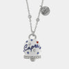 Collana in Acciaio campanella Capri bianca con pois blu
