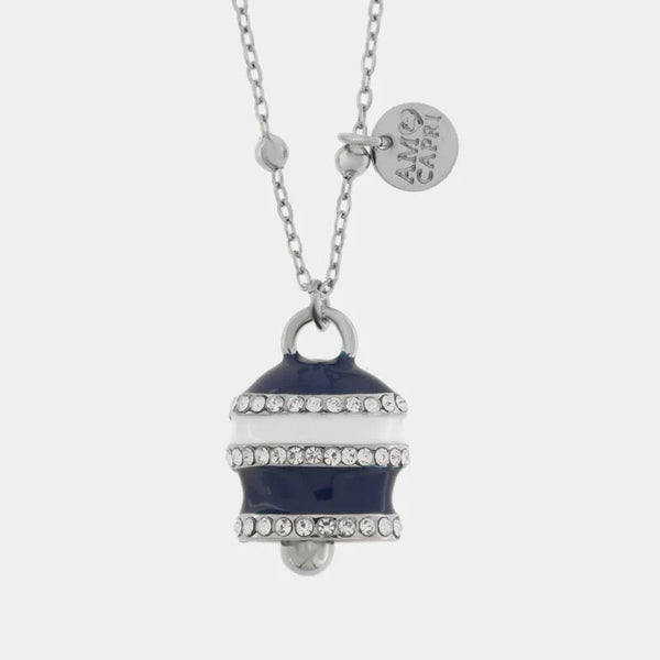 Collana in Acciaio campanella con strisce blu - BYSIMON gioielli