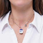 Collana in Acciaio campanella Capri blu e bianca - gioiello BySimon