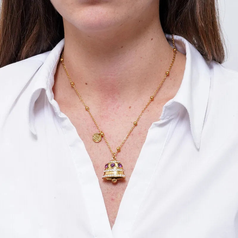 Collana in Acciaio campanella Capri con punti luce - BYSIMON gioielli