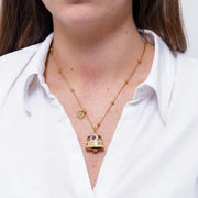 Collana in Acciaio campanella Capri con punti luce