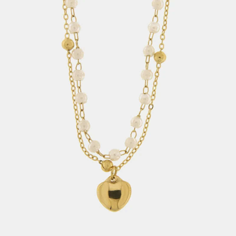 Collana in Acciaio doppia catena con cuore COEUR - gioiello BySimon