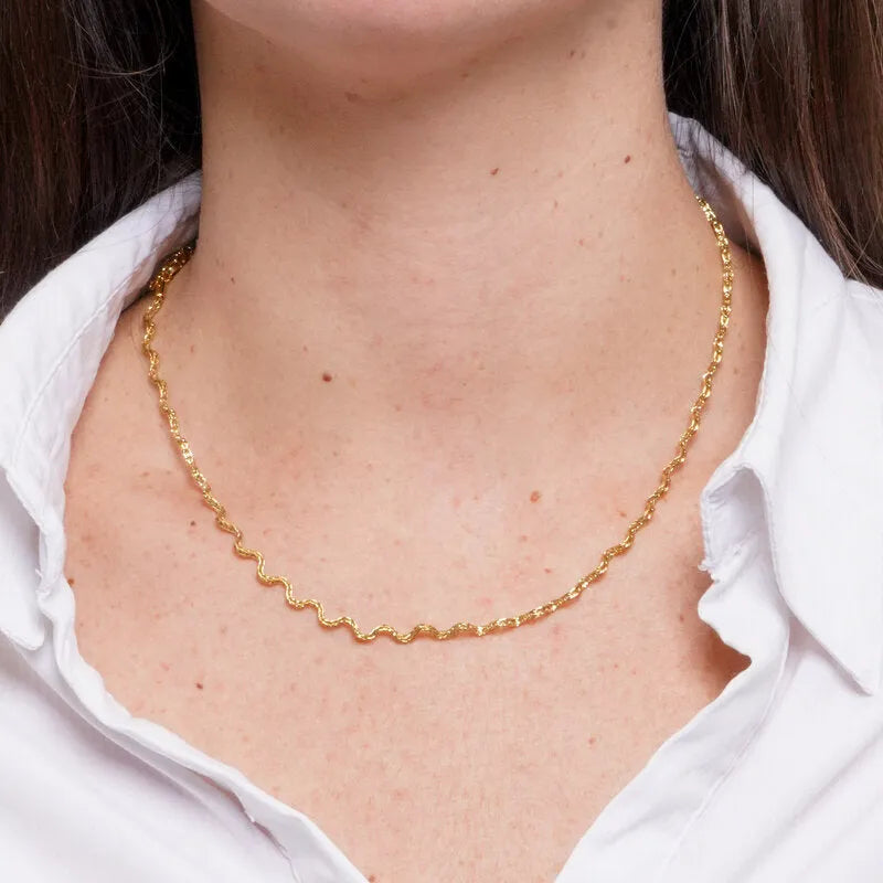 Collana in Acciaio irregolare gold - BYSIMON gioielli