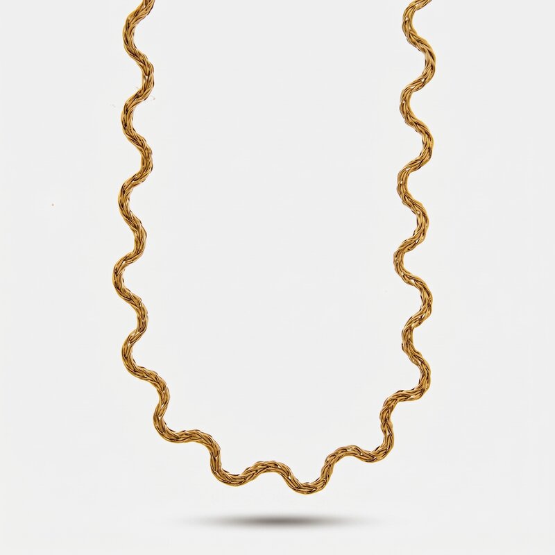 Collana in Acciaio irregolare gold - BYSIMON gioielli