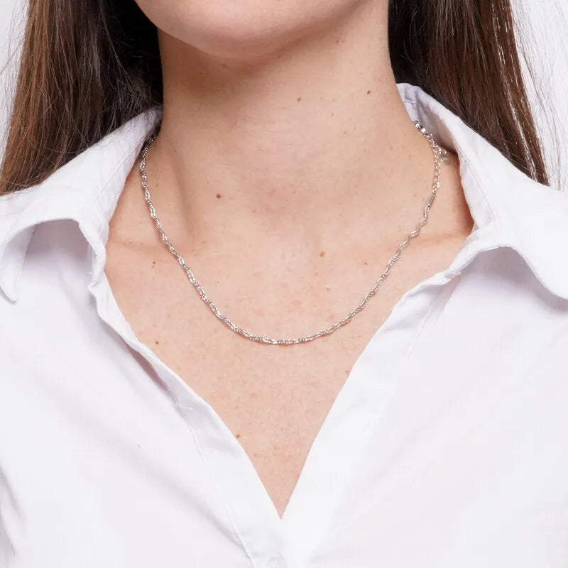 Collana in Acciaio irregolare silver - BYSIMON gioielli