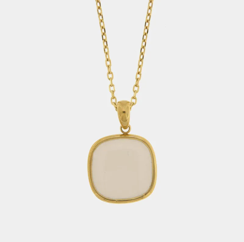 Collana in Acciaio quadrato bianco - BYSIMON gioielli