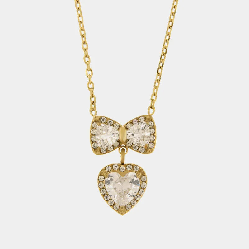Collana in Acciaio fiocco con cuore - BYSIMON gioielli