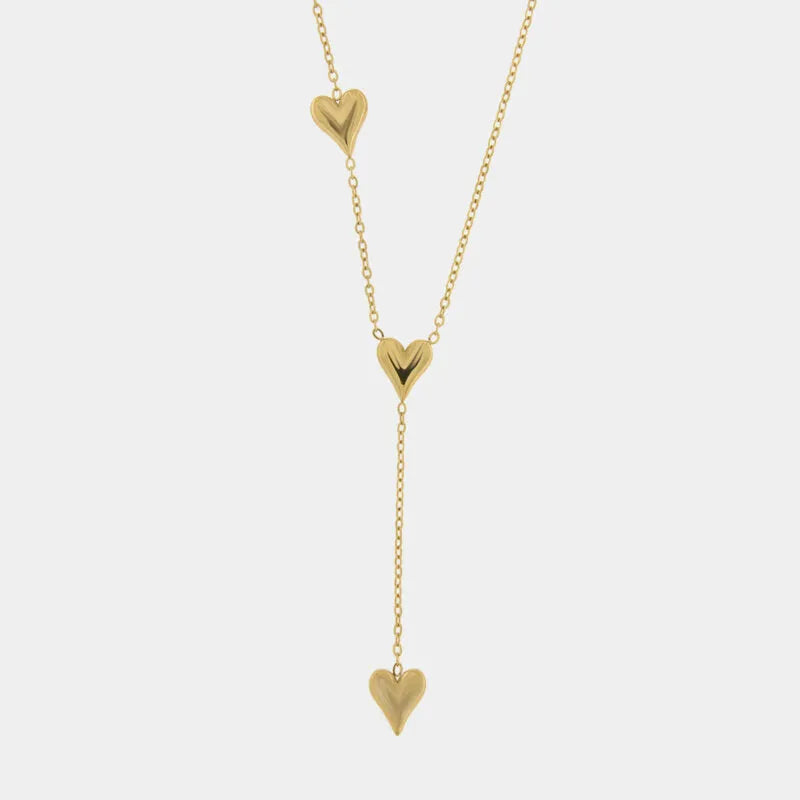 Collana lunga in acciaio inossidabile con cuori pendenti - BYSIMON