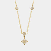 Collana in Acciaio fiore con cristalli