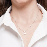 Collana in Acciaio fiore con cristalli