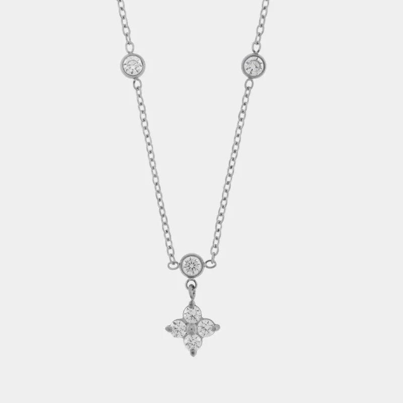 Collana in Acciaio fiore con cristalli COEUR - gioiello BySimon