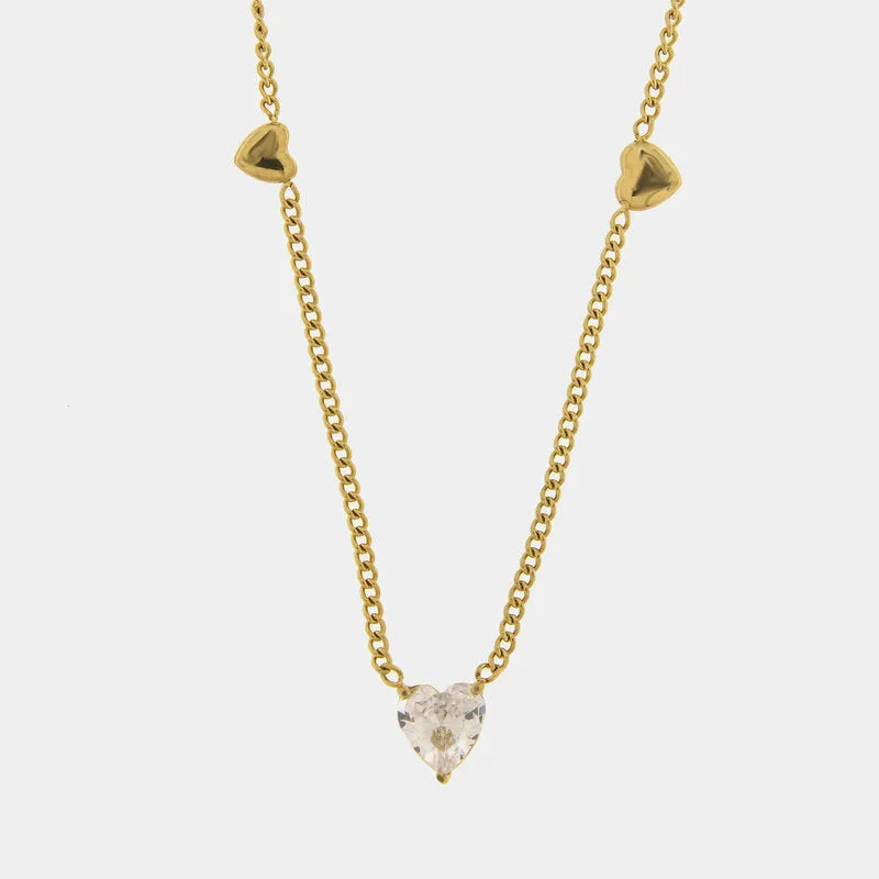 Steel necklace with hearts