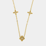 Collana in Acciaio fiori gold - BYSIMON gioielli