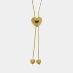 Collana lunga in acciaio con cuori decorativi pendenti - BYSIMON