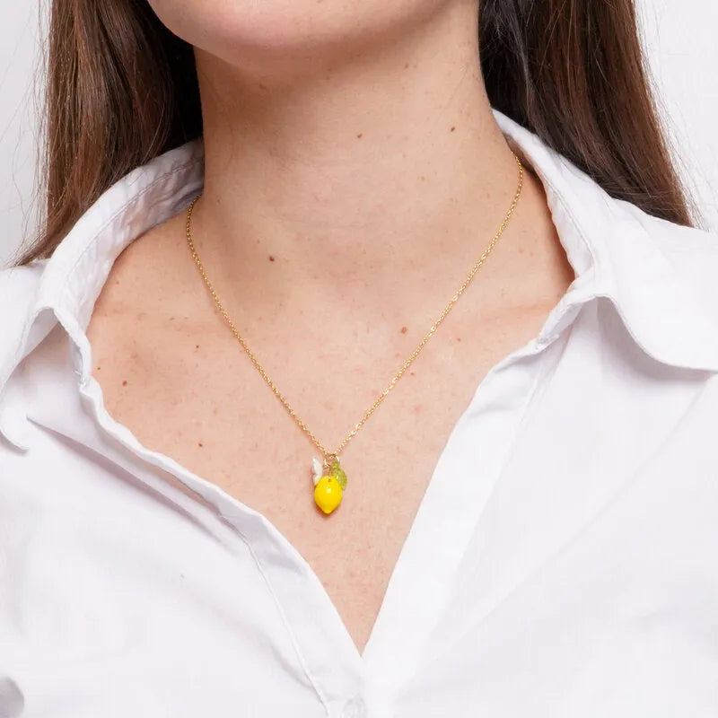 Collana in Acciaio limone con fiore COEUR - gioiello BySimon