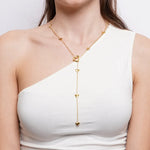 Collana in acciaio con elementi a cuore pendenti - BYSIMON