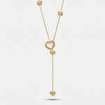 Collana in acciaio con elementi a cuore pendenti - BYSIMON