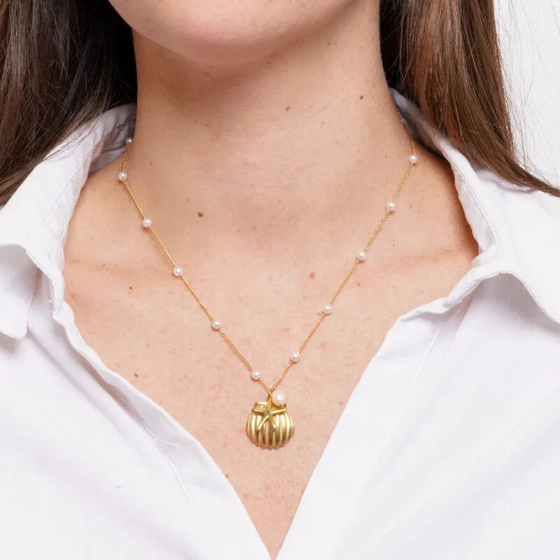 Collana in Acciaio conchiglia con stella marina COEUR - gioiello BySimon
