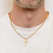 Collana in Acciaio croce liscia gold - BYSIMON gioielli