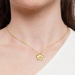 Collana in Acciaio fiore rigato - BYSIMON gioielli