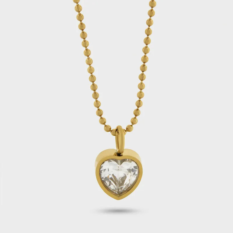 Collana in Acciaio cristallo cuore