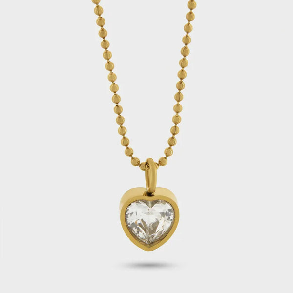 Collana in Acciaio cristallo cuore