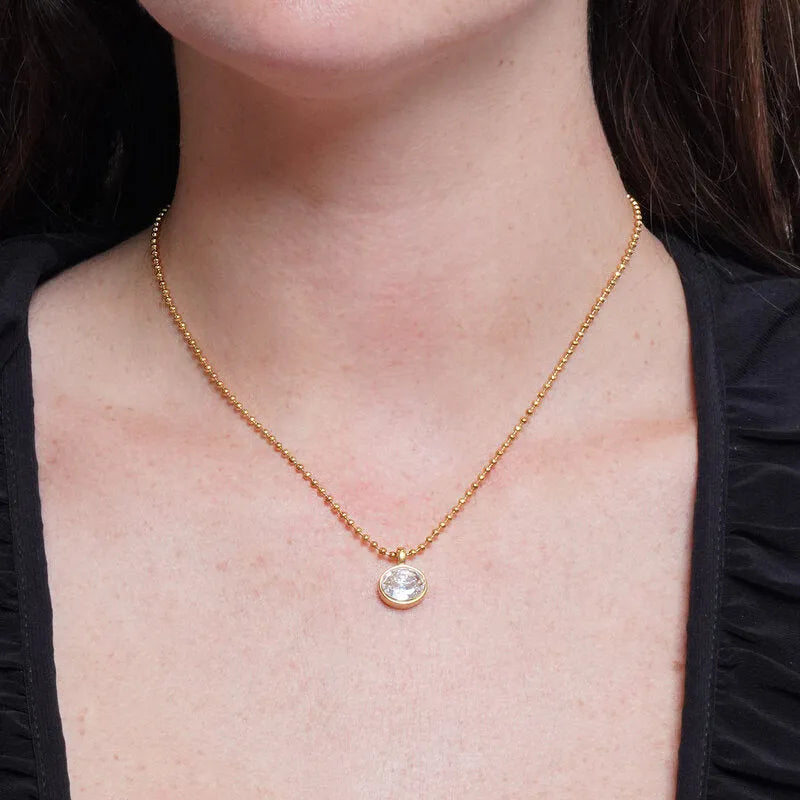 Collana in Acciaio cristallo ovale