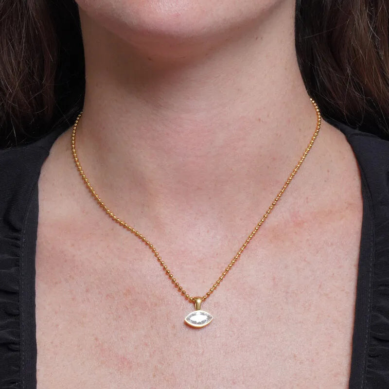 Collana in Acciaio occhio cristallo