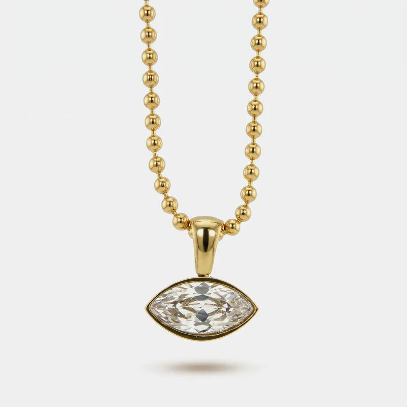 Collana in Acciaio occhio cristallo