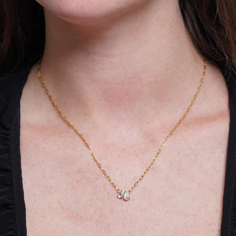 Collana in Acciaio con due cristalli