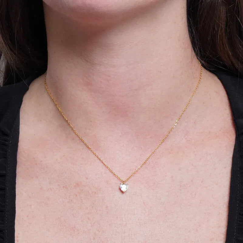 Collana in Acciaio punto luce cuore