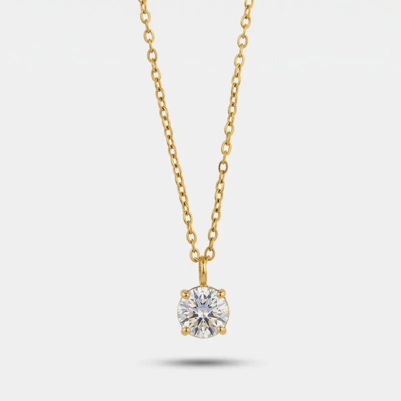 Collana in Acciaio cristallo rettangolare cornice di cristalli
