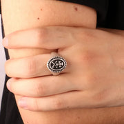 Anello in Acciaio con incisione a forma di teschio