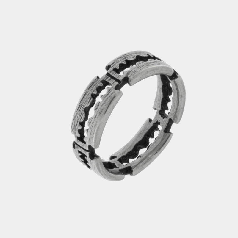Anello in Acciaio a forma di zig zag IJEWEL - gioiello BySimon