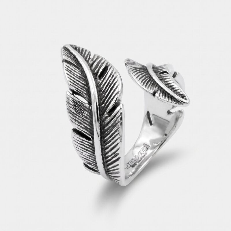 Anello in Acciaio con foglie IJEWEL - gioiello BySimon