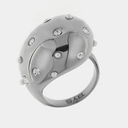 Anello in Acciaio a goccia con pietre