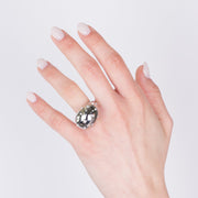 Anello in Acciaio a goccia con pietre