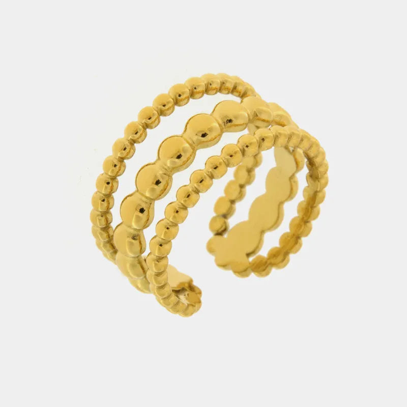 Anello in Acciaio multiperline - BYSIMON gioielli