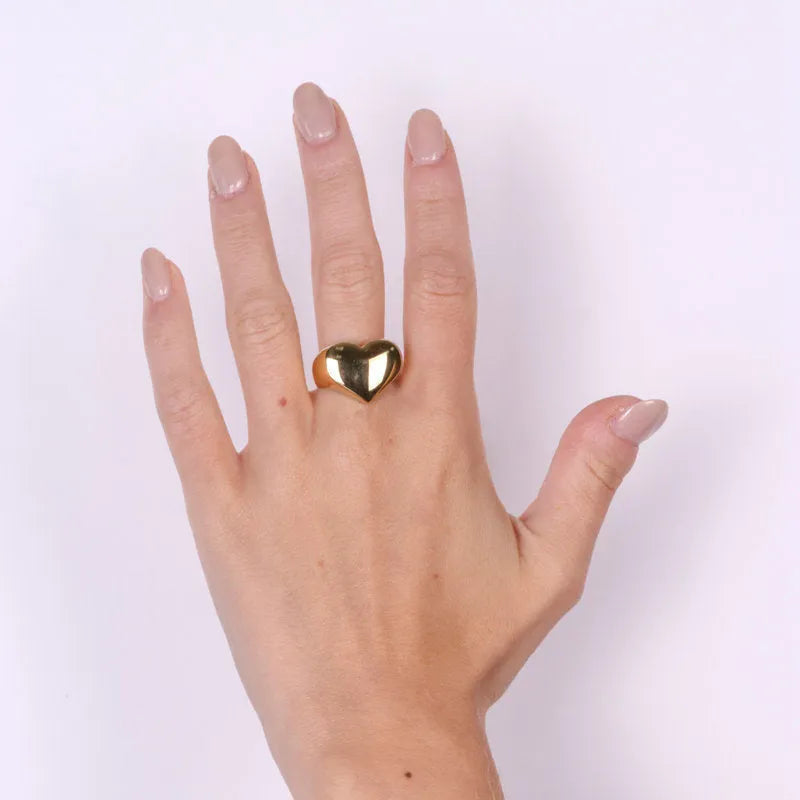 Anello in Acciaio a forma di cuore - BYSIMON gioielli
