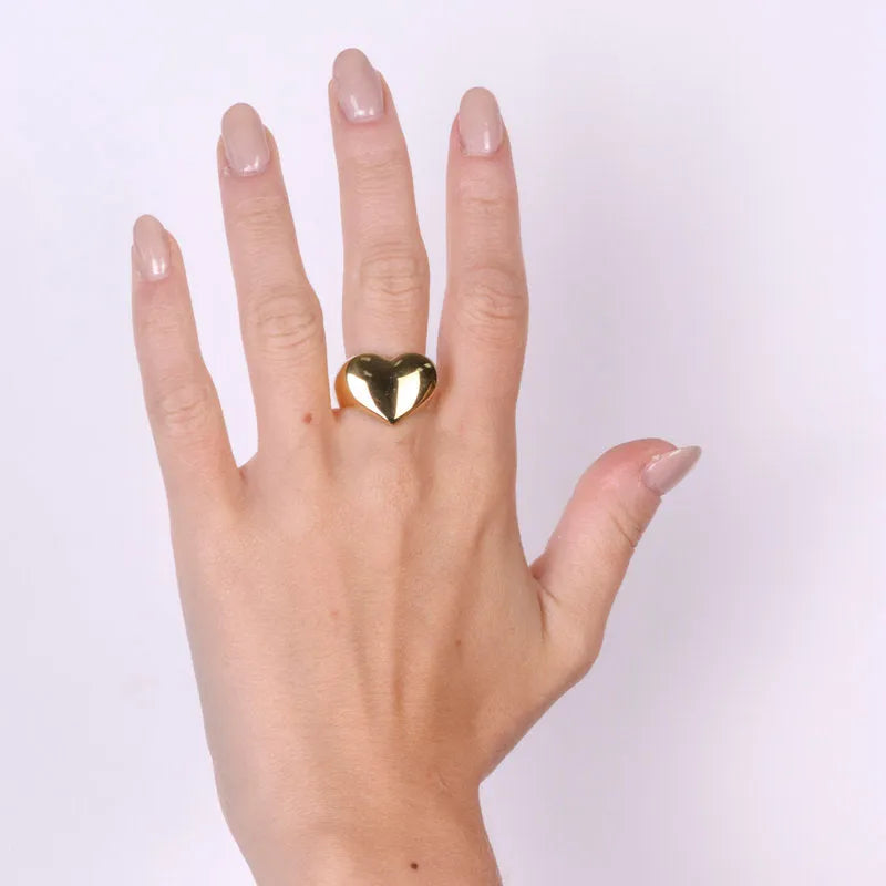 Anello in acciaio inossidabile a forma di cuore - BYSIMON