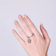 Anello in Acciaio con campanella  pendente  con scritta Capri