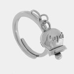 Anello in Acciaio con campanella  pendente  con scritta Capri - BYSIMON gioielli