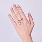Anello in Acciaio con campanella  pendente  verde con scritta Capri - BYSIMON gioielli